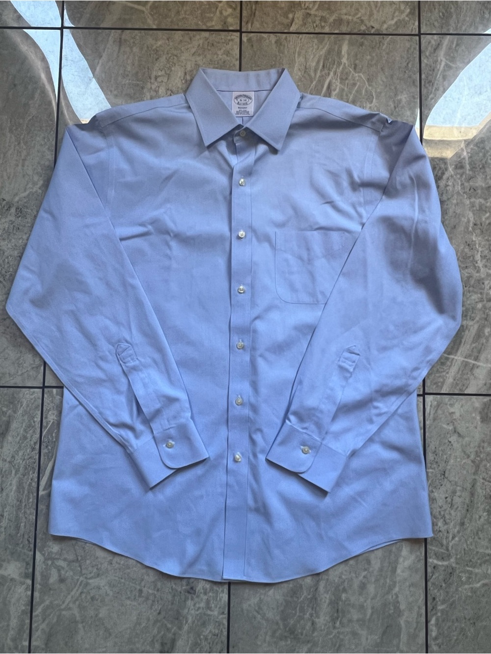 Brooks Brothers Regent Fit Dress Shirt Mens  LongSleeve LightBlue Business 16-34